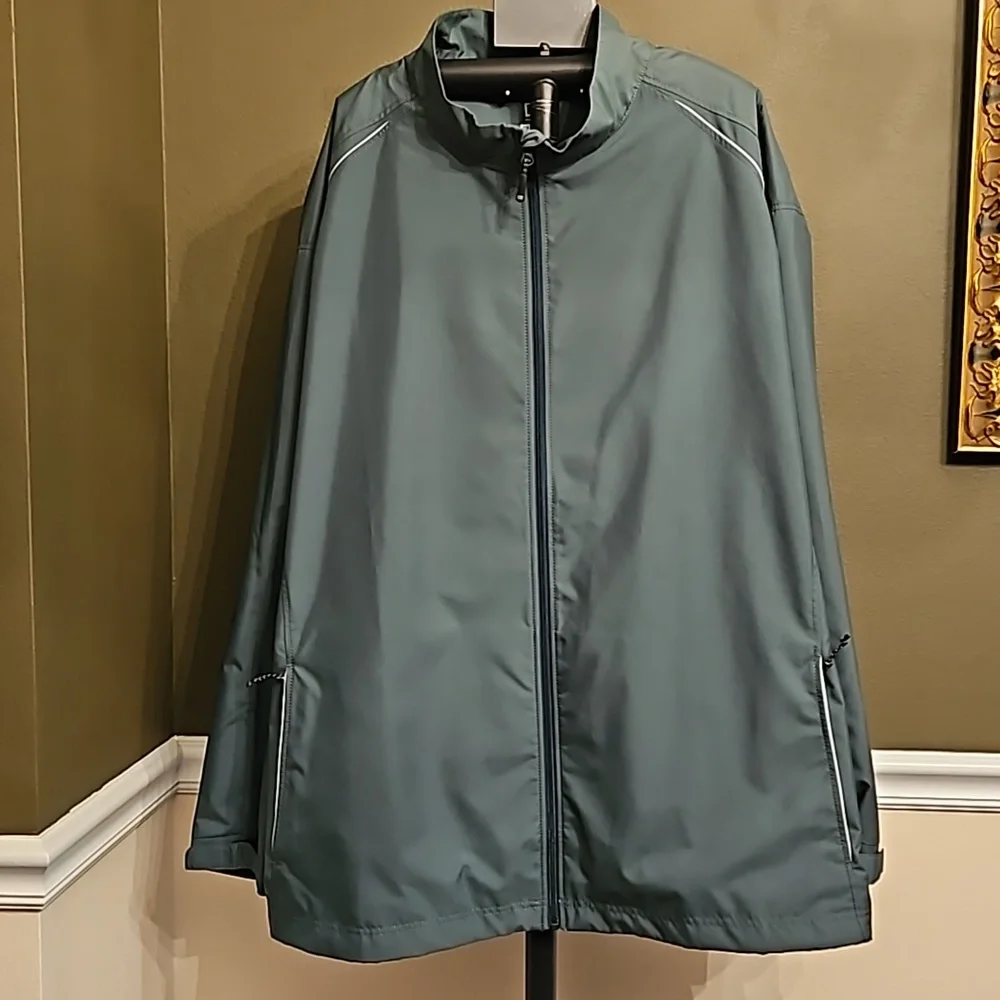 Cutter & Buck Men's CB Wind Rain WeatherTec Beacon Full Zip Jacket sz 5TG Coat - Picture 2 of 12